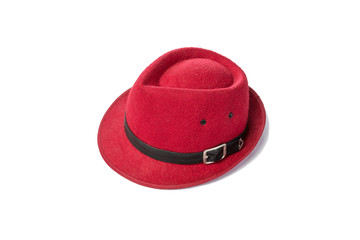 vintage Red hat on white background
