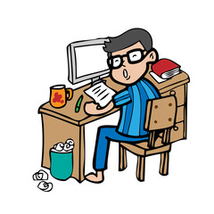 Man working at home