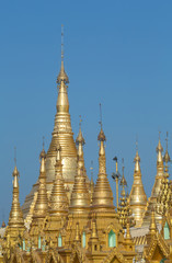 group of pagoda at Shwedagon,Myanmar