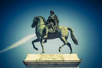 Fototapeta premium Equestrian statue of Louis XIV, special photographic processing.