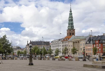 Fototapete Rund The area in front of the royal palace in Copenhagen © stavrida