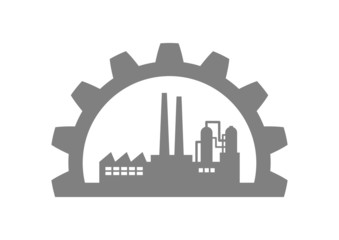 Grey industrial icon on white background