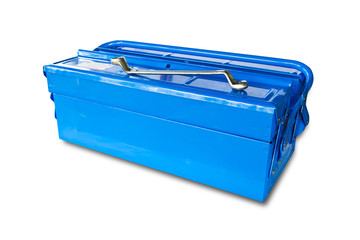 Blue tool box isolated on white background - 69626819