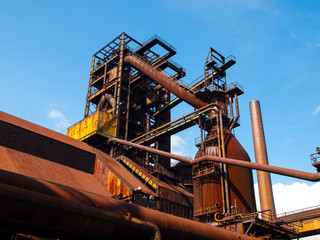 Fototapeta na wymiar Blast furnace in steel factory