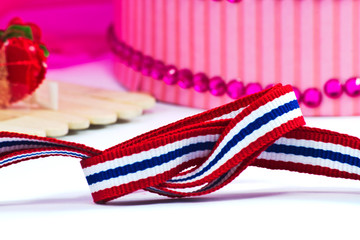 ribbon with thai flag pattern