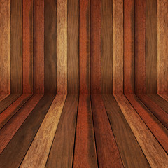 Wooden panel wall and floor interior background.