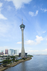 Obraz premium macau tower landmark of modern life in macaucity soutern of chin