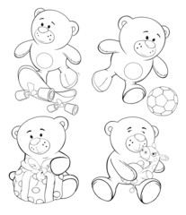 Obraz premium A set of bears. Coloring book