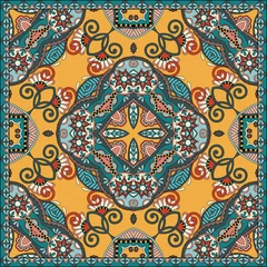 Poster Traditional ornamental floral paisley bandanna. © Kara-Kotsya