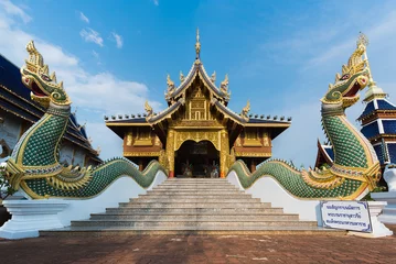 Fotobehang Tempel Oude architectuur in boeddhistische tempel (Wat Ban Den) Chiangmai,