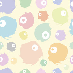 Fototapeta premium Seamless texture with suspicious color monsters