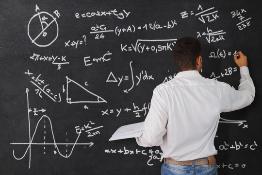 Teacher at the blackboard