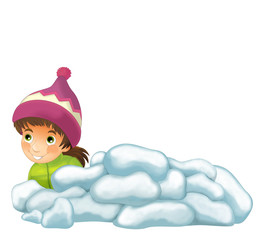 Winter activity - illustration for the children