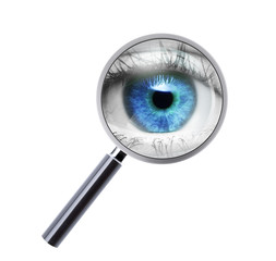Auge mit Lupe