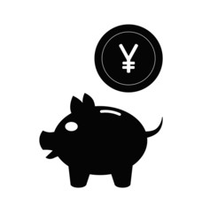 piggy bank and yen