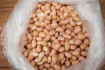 Extreme close-up image of peanuts, background