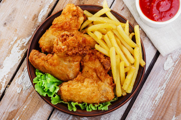 fried chicken wings in batter