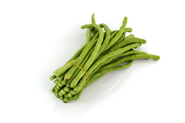 chopped Cow pea beans on a white background