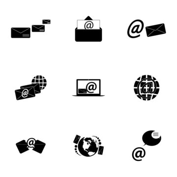 Vector black email icons set