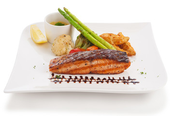 grilled salmon steak