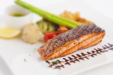grilled salmon steak