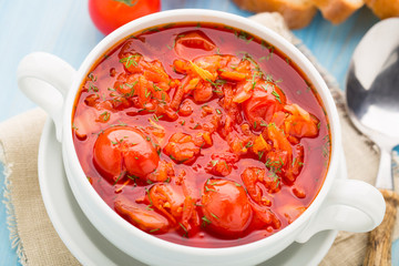 Vegetable soup in a bowl