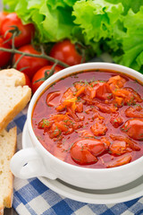 Vegetable soup in a bowl