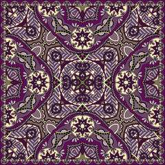 Traditional ornamental floral paisley bandanna.