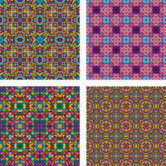 Colorful seamless pattern background set