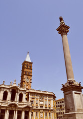 Fototapeta na wymiar Retro look Santa Maria Maggiore in Rome