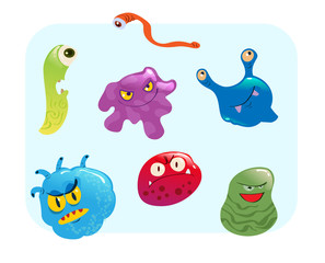 virus and bacteria set vector illustration