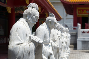 72 followers statues of Confucian Temple (孔子廟72賢人石像) in Nagasaki