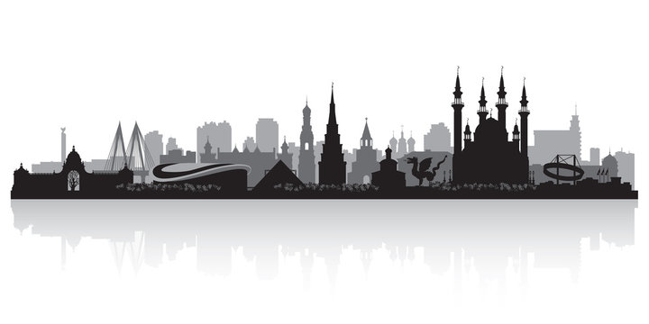 Kazan Russia city skyline vector silhouette