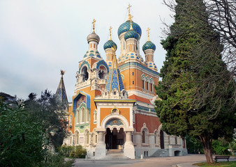 Fototapeta na wymiar Russian Cathedral in Nice, France