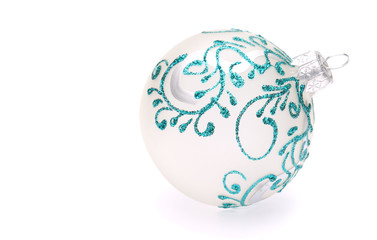 white christmas ball on white background