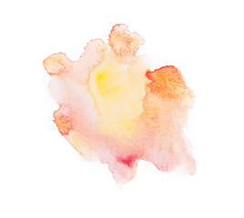Yellow colorful abstract hand draw watercolour aquarelle art