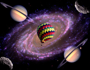 Fototapeta na wymiar Surreal Balloon Galaxy Space