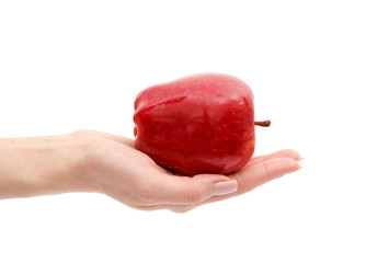 hand with an apple