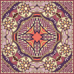 Traditional ornamental floral paisley bandanna.