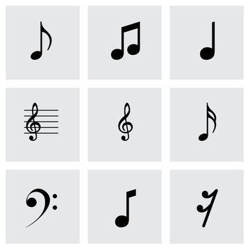 Vector black notes icons set