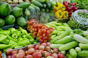 Fresh and organic vegetables in market at Thailand