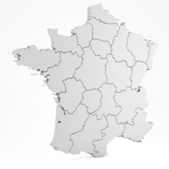 Frankreich und seine Bundesländer / Regionen / detailreich
