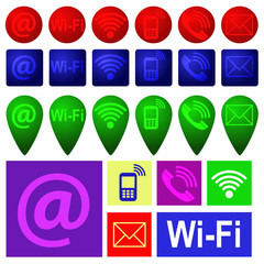 Icons of electronic communications for the site.