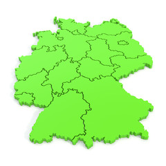 3D map of germany in green