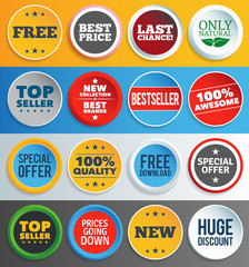 Colorful promo labels and stickers. EPS10.
