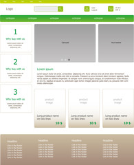Graphic template homepage of Internet business. Clear webdesign - obrazy, fototapety, plakaty