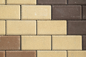 Brown and beige bricks texture background