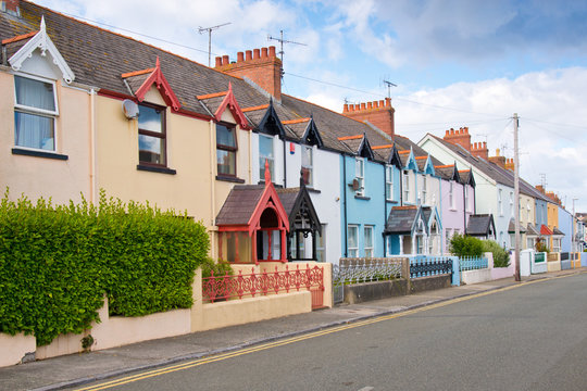 Colourful old terraced houses