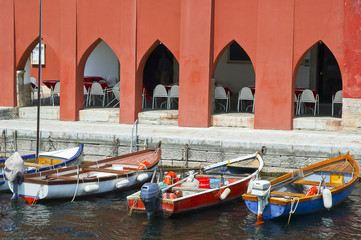 Boats at Garda lake, Torbole, Italy