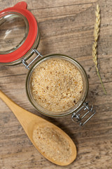 Plain Bread Crumbs. Selective focus.